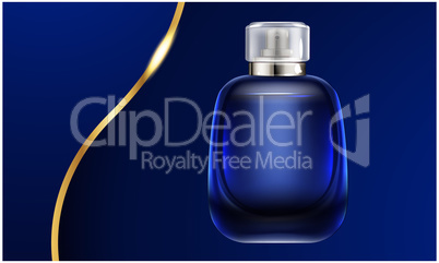 mock up illustration of male perfume on abstract dark background