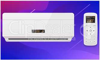 mock up illustration of air conditioner on abstract background