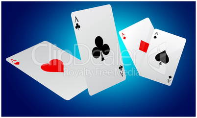 collection of four aces on abstract background