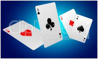 collection of four aces on abstract background