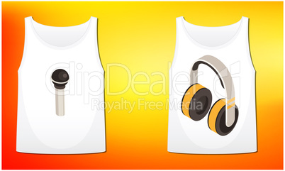 mock up illustration of couple inner wear with music art on abstract background