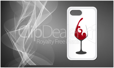 mock up illustration of smartphone back cover art on abstract background