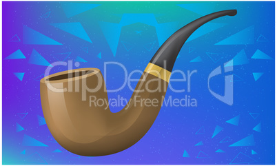 wooden tobacco pipe on abstract background