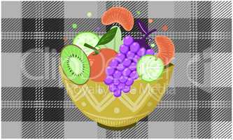 bowl of fruits on textured background