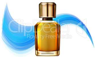 mock up illustration of glass bottle on abstract background