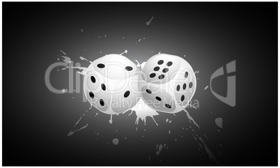 two dices on abstract dark background