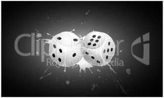two dices on abstract dark background