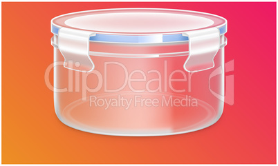 mock up illustration on round container box on abstract background