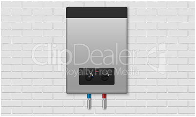 mock up illustration of electronic water heater on abstract background