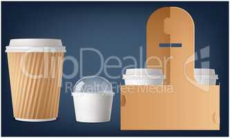 mock up illustration of shake and ice cream combo with package stand on abstract background