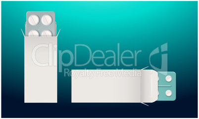 mock up illustration of medicine tablet on abstract background