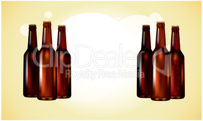 mock up illustration of beer bottle on abstract background