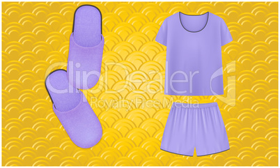 mock up illustration of kids sleepwear on abstract background