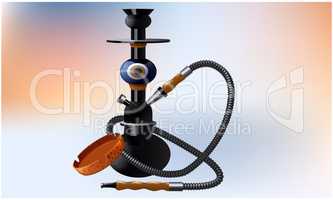 mock up illustration of smoking hookah on abstract background