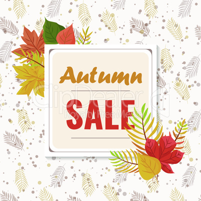 Autumn sale vector banner background with fall leaves elements, autumn typography and discount text. EPS 10