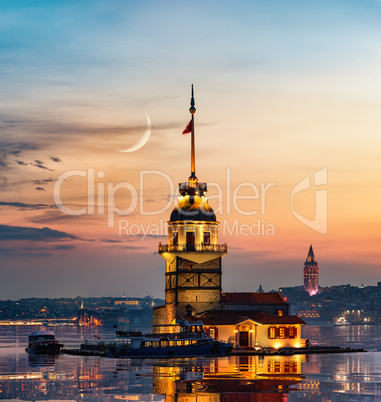 Maiden Tower and moon