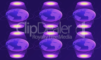 digital textile design of globe on abstract background