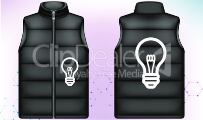 mock up illustration of male jacket on abstract background