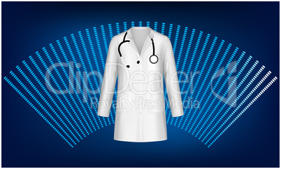 mock up illustration of doctor suit with stethoscope on abstract background