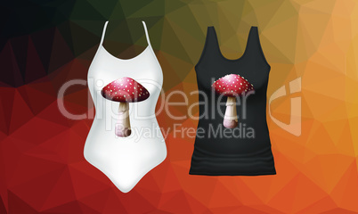 mock up illustration of female wear on abstract background