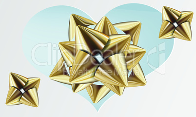 art of gold flower on abstract heart background