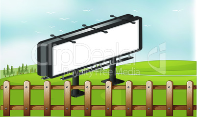 mock up illustration of bill board advertising in a park