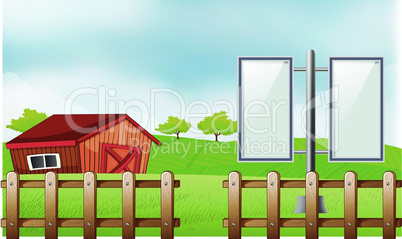 mock up illustration of bill board advertising in agriculture farm