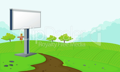 mock up illustration of empty bill board advertising on road side view