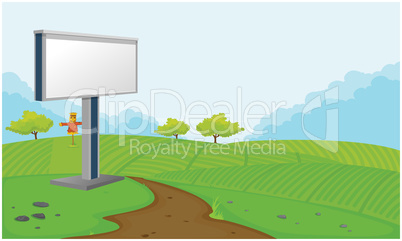 mock up illustration of empty bill board advertising on road side view