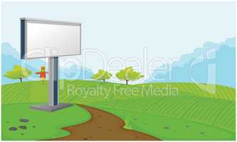 mock up illustration of empty bill board advertising on road side view