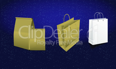mock up illustration of food packaging and carrying material on abstract background