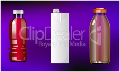 mock up illustration of different pack of juice on abstract background