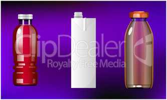 mock up illustration of different pack of juice on abstract background