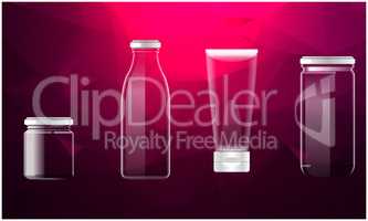 mock up illustration of different glass pack on abstract background