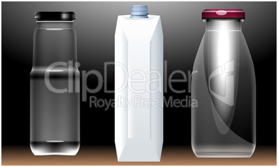 mock up illustration of different juice containers on abstract background