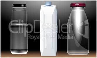 mock up illustration of different juice containers on abstract background
