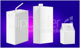 mock up illustration of disposable juice packages on abstract background