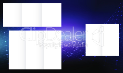 mock up illustration of single and multi fold brochure on abstract background