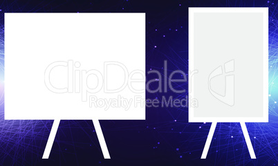 mock up illustration of different white board on abstract background