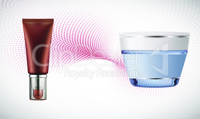 mock up illustration of cosmetic product on abstract background