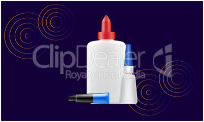 mock up illustration of glue package on abstract background