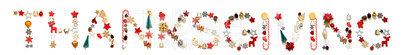 Colorful Christmas Decoration Letter Building Word Thanksgiving