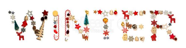Colorful Christmas Decoration Letter Building Word Winter