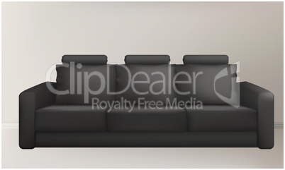 mock up illustration of black corporate couch abstract background