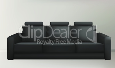mock up illustration of black corporate couch abstract background