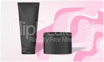 mock up illustration of cosmetic product on abstract background