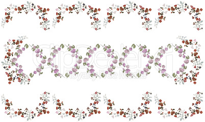 digital textile design of natural flowers and leaves