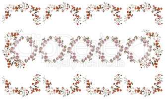digital textile design of natural flowers and leaves