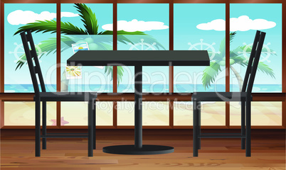mock up illustration of couple table in a restaurant