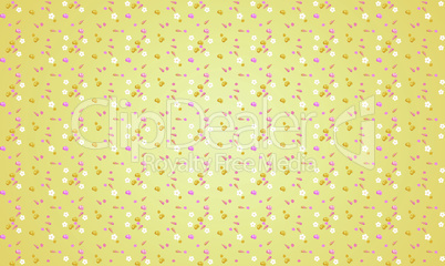 digital textile design of small flowers and ornaments